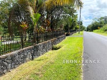 Decorative Aluminum Fence in Classic Style Installed on Top of a Wall