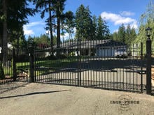 6ft Tall Stronghold Iron Fence with Matching Arched Estate Gate