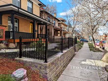Stronghold Iron Fence in Classic Style Attached to Wall Top with Flange Posts