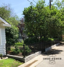 Signature Grade 3ft Classic Iron Fence Installed on a Block Wall Top