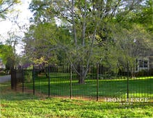5ft Tall Traditional Grade Iron Fence Curved Using Angle Brackets and Straight Panels (Style #1: Classic)