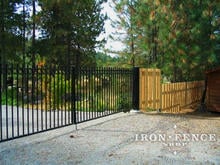 Custom 20ft Iron Driveway Gate with Rings and No Finials (Based on Style #6 - Ring Adornment)