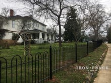 A 3ft Tall Wrought Iron Fence in Hoop and Picket Style 