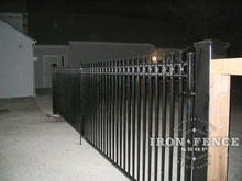 Custom 5ft tall x 20ft wide iron driveway gate with rings and no finials (Based on Style #6 - Ring Adornment) 