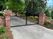 Smooth Top Style Iron Driveway Gate in 5ft Arching to 6ft Height