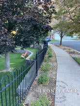 Hoop and Picket Style Stronghold Iron Fence in Traditional Grade