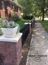 Custom 3ft Tall Staggered Picket Design on 3ft Stronghold Iron Fence