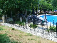 4ft Tall Wrought Iron Hoop and Picket Style Fence around a Pool