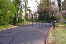 20ft Wide Iron Driveway Gate (5' to 6' Tall) with Solar Powered GTO Gate Opener System