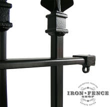 Cast Iron Fence Bracket Installed on Fence Panel Railing