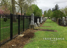 5ft Tall Wrought Iron Fence Panels and 5x8 Double Gate Used at a Historic Cemetery 