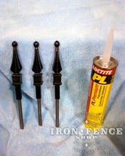 Example of Wrought Iron Finial Repair Kit Pieces 