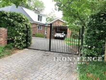 Smooth Top Style Iron Driveway Gate in 5ft Arching to 6ft Height