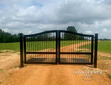 Ranch Style Iron Gate for a Driveway Entrance