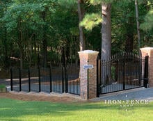 Rings Puppy Picket Style Arched Driveway Gate Used with Classic Style Fence Panels