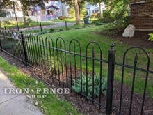 Hoop and Picket Style Stronghold Iron Fence in Traditional Grade