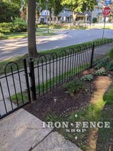 3ft Tall Hoop and Picket Iron Gate and Fence