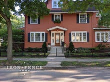 3ft Tall Hoop and Picket Iron Gate and Fence in a Front Yard 