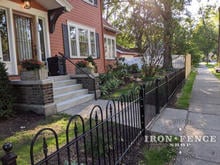 3ft Tall Hoop and Picket Style Iron Fence and Matching Gate