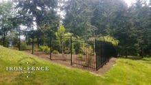 Combination of Racking and Stepped Aluminum Fence Installation