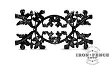 Close-up of Oak Add-on Decoration for Wrought Iron or Aluminum Fence and Gates