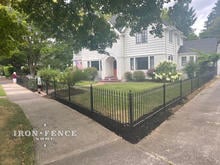 Stronghold Iron Fence in 3ft Tall Classic Style on a Corner Lot