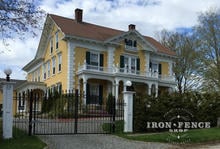 Wrought Iron Gate in Puppy Picket Rings Style w/ Custom Matching Fence Panels