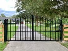 Single-Piece Stronghold Iron Arched Estate Gate