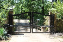 Ranch Style Iron Driveway Gate in a 6ft Arching to 7ft Height and 12ft Width