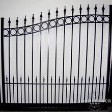 Wrought Iron Rings-Puppy-PIcket Style Driveway Gate (Half of a 12ft Gate)