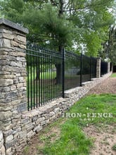 6ft Tall Classic Iron Fence Stair-Step Installed Down a Wall