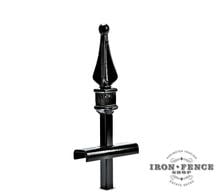 Close-Up of the Solid Iron Welded-on Finial for our Traditional Grade Stronghold Iron®