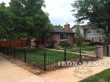 Our 3ft Tall Classic Style Iron Fence on a Corner Lot