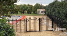 Two 4x4 Infinity Aluminum Arched Gates Combined to Make an 8ft Double Arch Gate