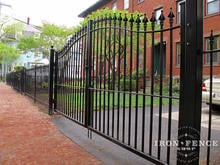12ft Wide Classic Style Wrought Iron Driveway Gate in 5ft Arching to 6ft Height
