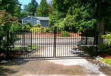 Wrought Iron Gate with GTO Automatic Opener Kit Installed(16ft x 5ft Arching to 6ft)